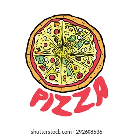 hand drawn pizza