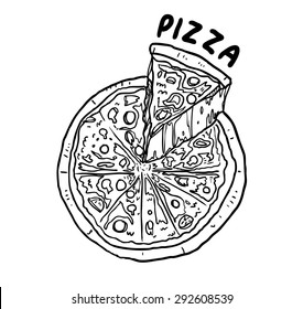 hand drawn pizza