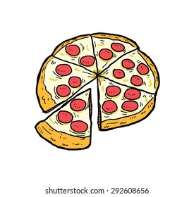 hand drawn pizza