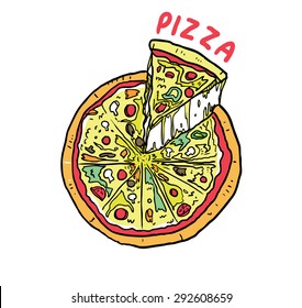 hand drawn pizza