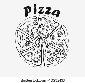 28,860 Pizza outline Images, Stock Photos & Vectors | Shutterstock