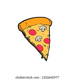 vector del doodle de pizza dibujado a mano