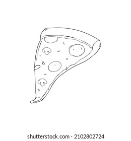 vector del doodle de pizza dibujado a mano