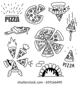 Hand Drawn Pizza Doodles