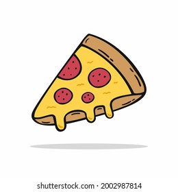 Hand drawn pizza icon Design Template. vector sketch doodle illustration. Perfect for food concepts, diet infographics, icons or web design, street restaurants menu