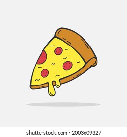 Hand drawn pizza icon Design Template. vector sketch doodle illustration. Perfect for food concepts, diet infographics, icons or web design, street restaurants menu