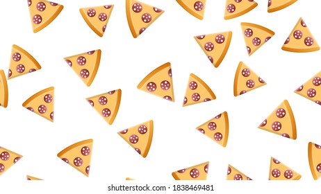 Hand Drawn Pizza Pattern, Seamless Pattern, Vector Illustration EPS 10.