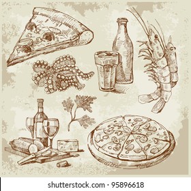 Hand Drawn Pizza Set