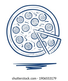 Hand drawn pizza vector  illustration