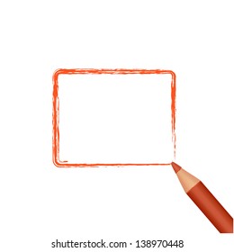 hand drawn place to your text and red color pencil.