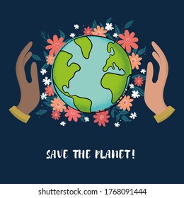 Hand drawn planet earth concept, Earth Day design.