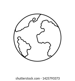Hand drawn planet Earth on a white background. Vector illustration.