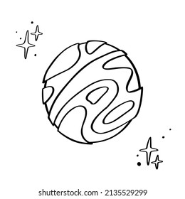 Hand drawn planet isolated on white background. Vector illustration EPS10
