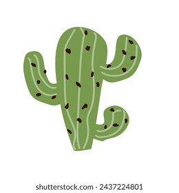 Hand drawn plant cactus icon isolated. Vector illustration can used for greeting card, sticker, banner. 