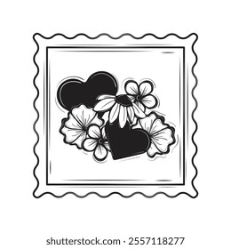 Hand Drawn Plant Decorative Stamp Line Art - 12