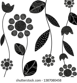 Vector de doodles de elementos de planta dibujados a mano