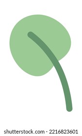 Hand drawn plant leaf flat illustration