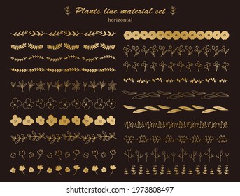 hand drawn plant line material set