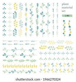 hand drawn plant material set