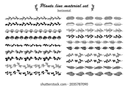 hand drawn plant material set