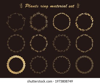 hand drawn plant ring material set
