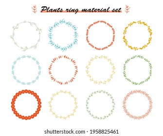hand drawn plant ring set