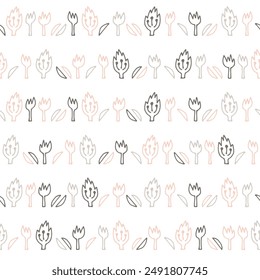 hand drawn plant seamless pattern