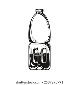 Ilustración de botella de plástico dibujado a mano - 09