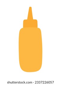 Hand drawn plastic yellow dressing sauce for mayonnaise and mustard sauce animated cartoon doodle vector illustration isolated on white background