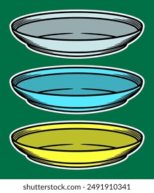 Hand Drawn Plate Sticker Vector Illustration