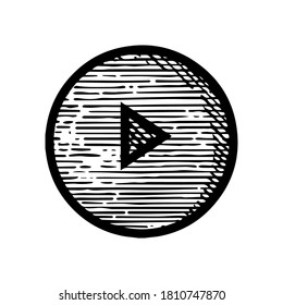 Hand Drawn play button symbol
