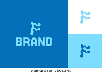 Plantilla De Logotipo De Letra Inicial De Vector F Dibujada A Mano Y Reproducida En Forma De Pelo	