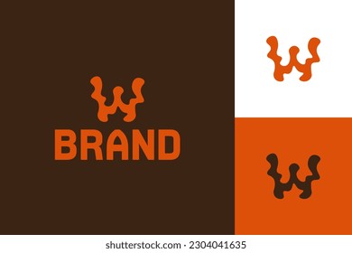 Hand Drawn Playful Wobbly Initial Letter W Vector Logo Template
