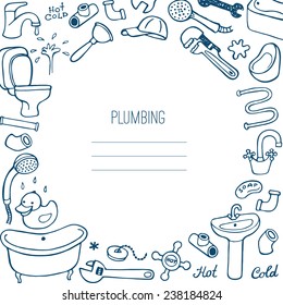 Hand drawn plumbing background.