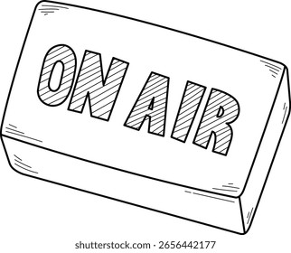 Hand Drawn Podcast Element. Flat Vector Illustration