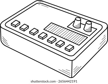 Elemento de Podcast dibujado a mano. Ilustración vectorial plana