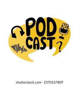Handgezeichnetes Podcast-Symbol Vektordesign.