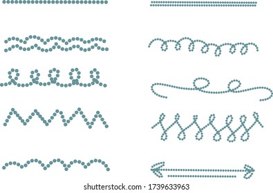 Hand drawn points lines set