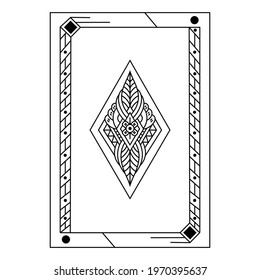 Hand drawn of poker card in zentangle style