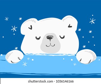 Hand Drawn Polar Bear Vector Illustration