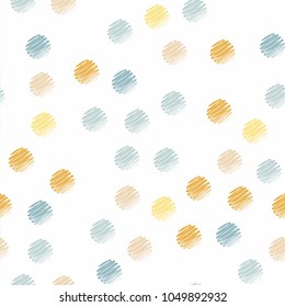 Hand drawn polka dot seamless pattern.