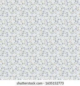 Hand drawn polka dot seamless pattern. Random geometric pebble wallpaper. Simple stones backdrop. Design for fabric, wrapping paper. Vector illustration