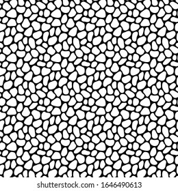 Patrón sin fisuras de polka dibujado a mano. Papel tapiz de guijarros geométricos aleatorios. Sencillo fondo de piedras. Diseño para tela, papel de envolver. Ilustración del vector
