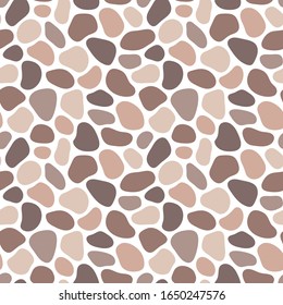 Hand drawn polka dot seamless pattern. Random geometric pebble wallpaper. Simple stones backdrop. Design for fabric, wrapping paper. Vector illustration