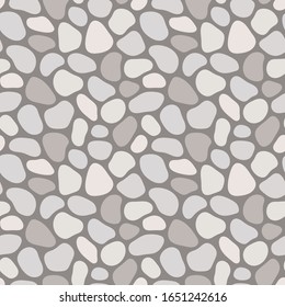 Hand drawn polka dot seamless pattern. Random geometric pebble wallpaper. Simple stones backdrop. Design for fabric, wrapping paper. Vector illustration