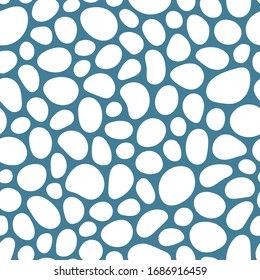 Patrón sin fisuras de polka dibujado a mano. Papel tapiz de guijarros geométricos aleatorios. Sencillo fondo de piedras. Diseño para tela, papel de envolver. Ilustración del vector