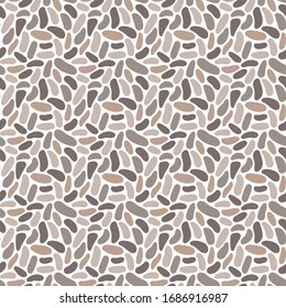 Hand drawn polka dot seamless pattern. Random geometric pebble wallpaper. Simple stones backdrop. Design for fabric, wrapping paper. Vector illustration