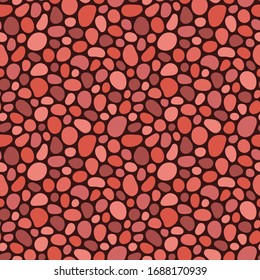 Hand drawn polka dot seamless pattern. Random geometric pebble wallpaper. Simple stones backdrop. Design for fabric, wrapping paper. Vector illustration