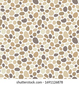 Hand drawn polka dot seamless pattern. Random geometric pebble wallpaper. Simple stones backdrop. Design for fabric, wrapping paper. Vector illustration
