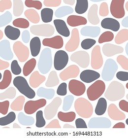 Patrón sin fisuras de polka dibujado a mano. Papel tapiz de guijarros geométricos aleatorios. Sencillo fondo de piedras. Diseño para tela, papel de envolver. Ilustración del vector